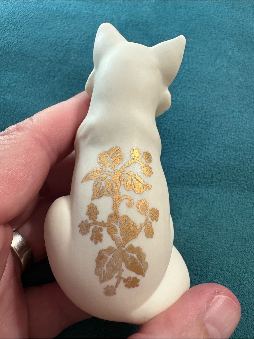 Lenox Everyday Wishes Fox Figurine 3” Gold Floral Design - Picture 8 of 10